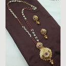 NAFJ Floral Designer Long Pendant Set with Pearl Beads