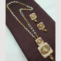 NAFJ Kundan Stones and Pearl Choker Necklace Set with Stud Earrings