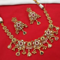 NAFJ Pota Stone Necklace Set with Antique Copper Plating