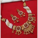NAFJ Pota Stone Necklace Set with Antique Copper Plating