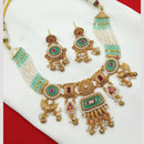 NAFJ Pota Stone Necklace Set with Antique Copper Plating