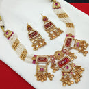 NAFJ Pota Stone Necklace Set with Antique Copper Plating
