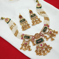 NAFJ Pota Stone Necklace Set with Antique Copper Plating