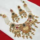 NAFJ Pota Stone Necklace Set with Antique Copper Plating