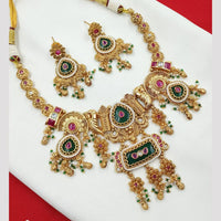 NAFJ Pota Stone Necklace Set with Antique Copper Plating