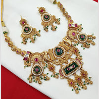 NAFJ Pota Stone Necklace Set with Antique Copper Plating