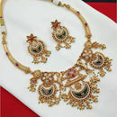 NAFJ Pota Stone Necklace Set with Antique Copper Plating