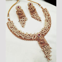 NAFJ Pota Stone Necklace Set with Antique Copper Plating