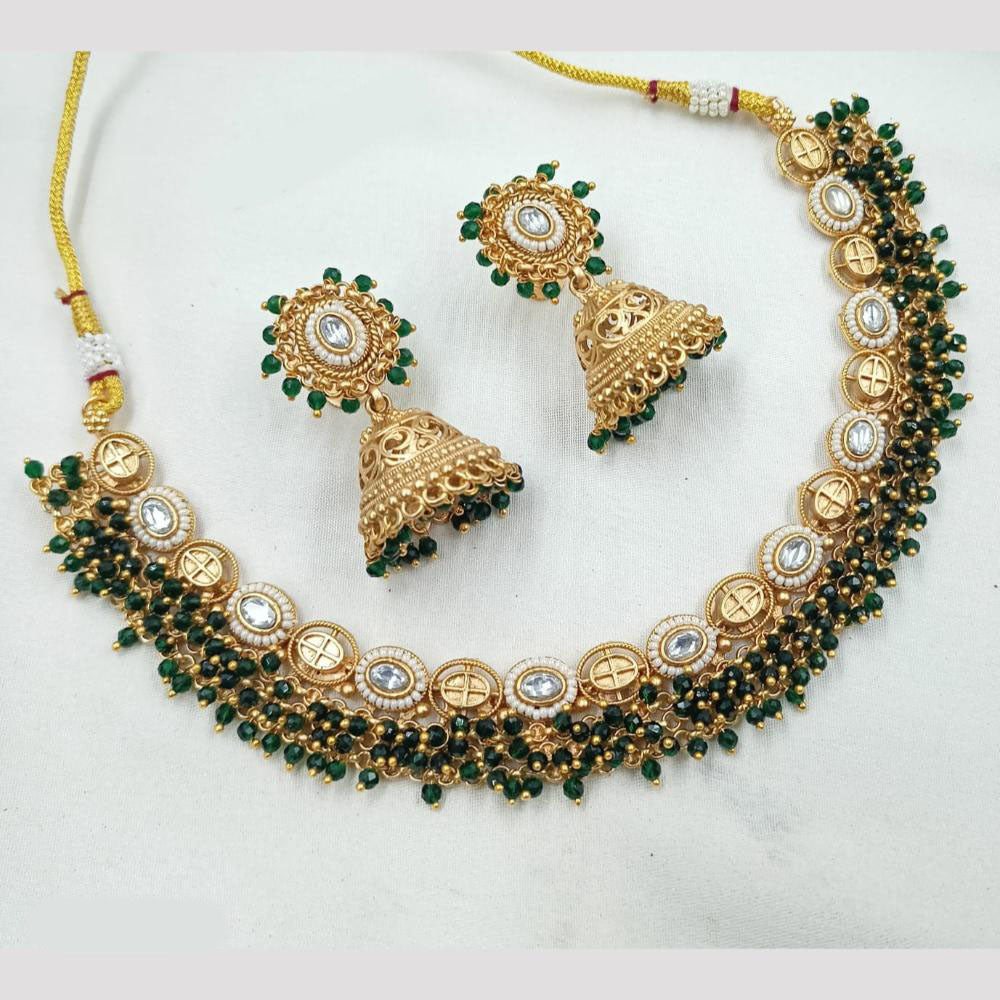 NAFJ Pota Stone Necklace Set with Antique Copper Plating