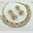 NAFJ Pota Stone Necklace Set with Antique Copper Plating