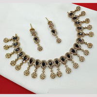 NAFJ  Elegant American Diamond Necklace Set in Mehndi Polish