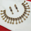 NAFJ  Elegant American Diamond Necklace Set in Mehndi Polish