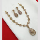 NAFJ  Elegant American Diamond Necklace Set in Mehndi Polish