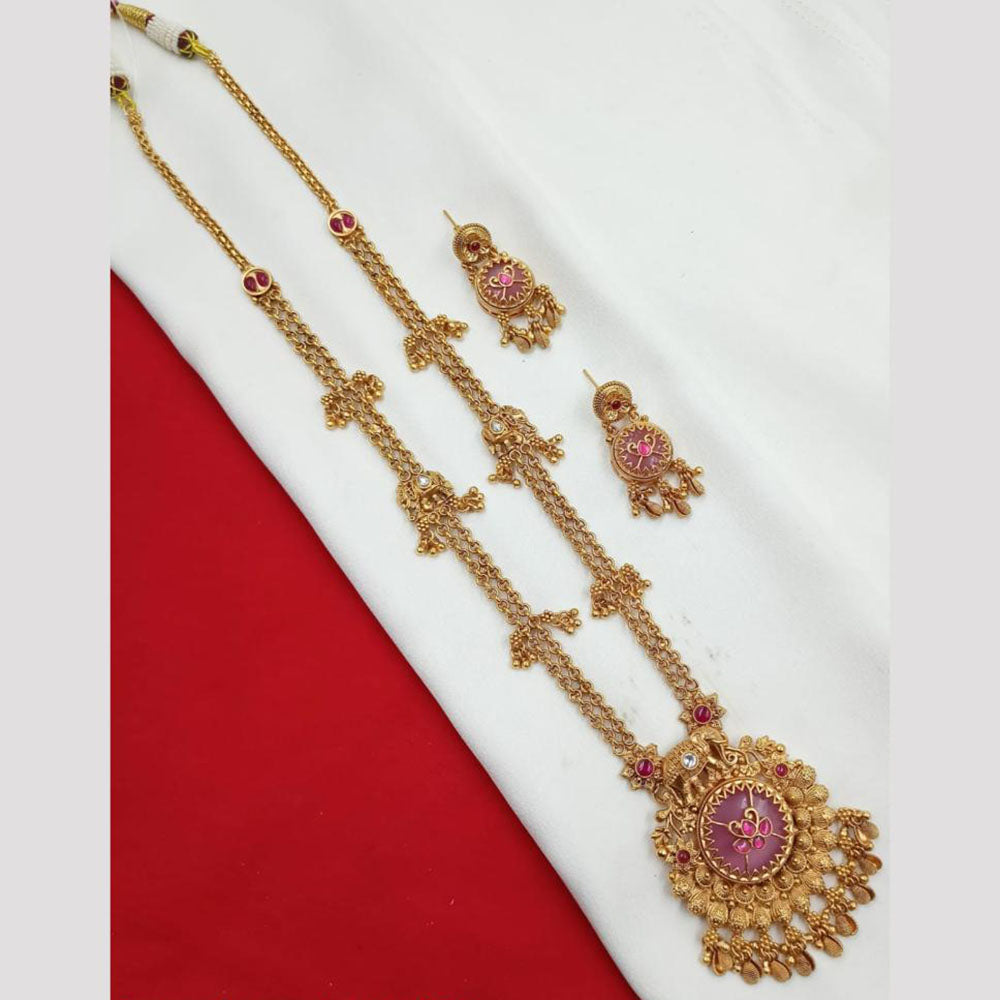 NAFJ Traditional Long Necklace Set with Antique Copper Plating
