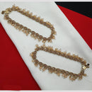 NAFJ Stylish Anklet Set Crystal & Pearl Design in Mehndi Polish