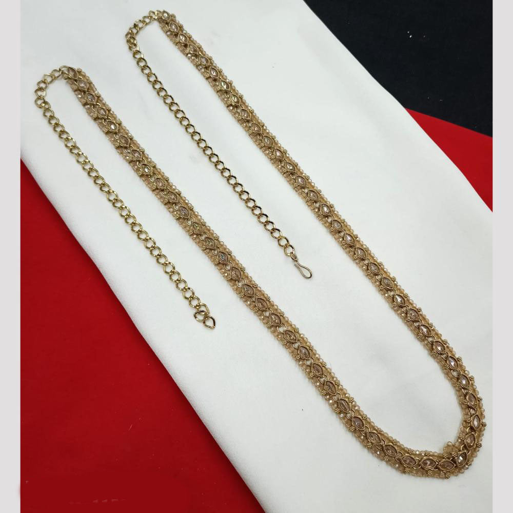NAFJ Elegant Crystal Stone Kamarbandh in Mehndi Polish Finish