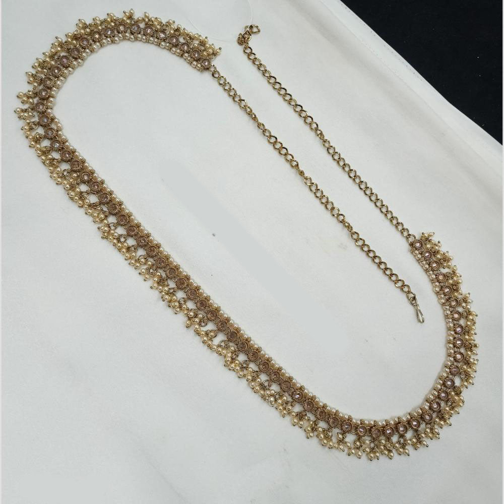NAFJ Elegant Crystal Stone Kamarbandh in Mehndi Polish Finish