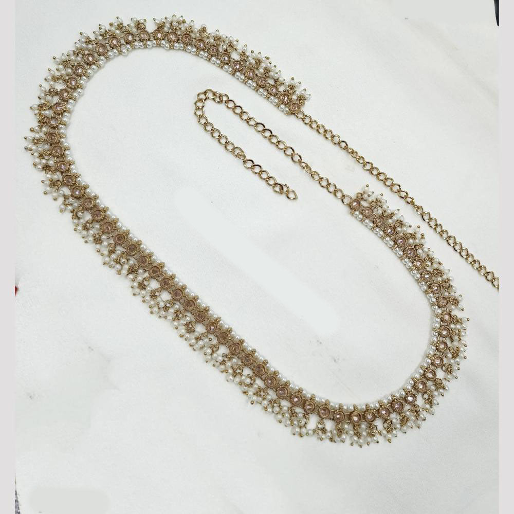NAFJ Elegant Crystal Stone Kamarbandh in Mehndi Polish Finish