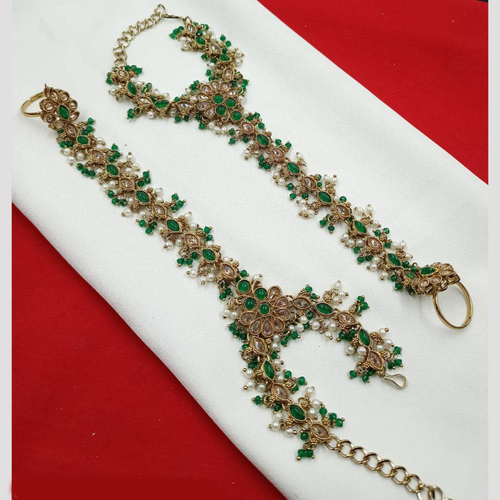 NAFJ Bridal Glam Crystal Stone Hand Harness for Weddings & Festive Wear