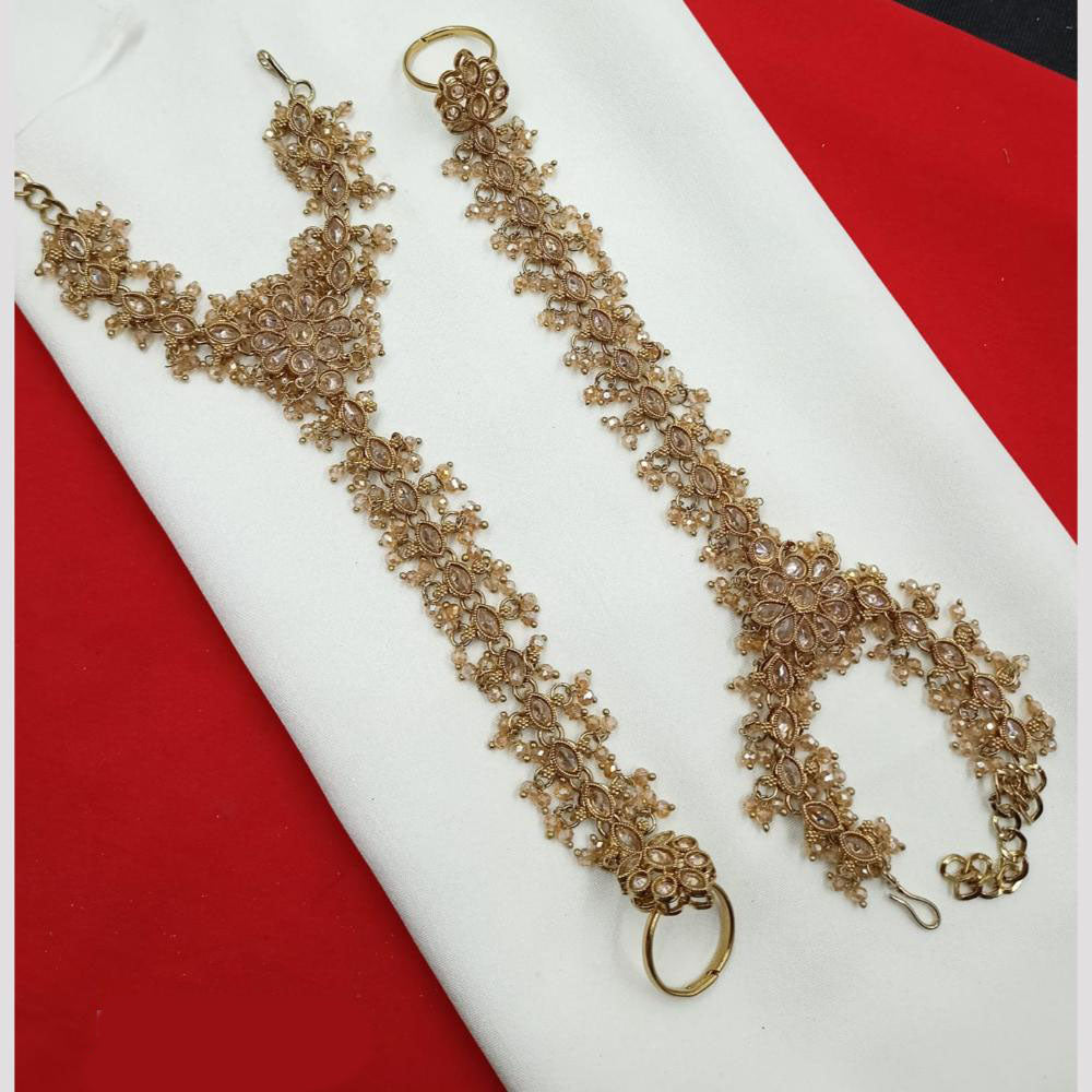NAFJ Bridal Glam Crystal Stone Hand Harness for Weddings & Festive Wear