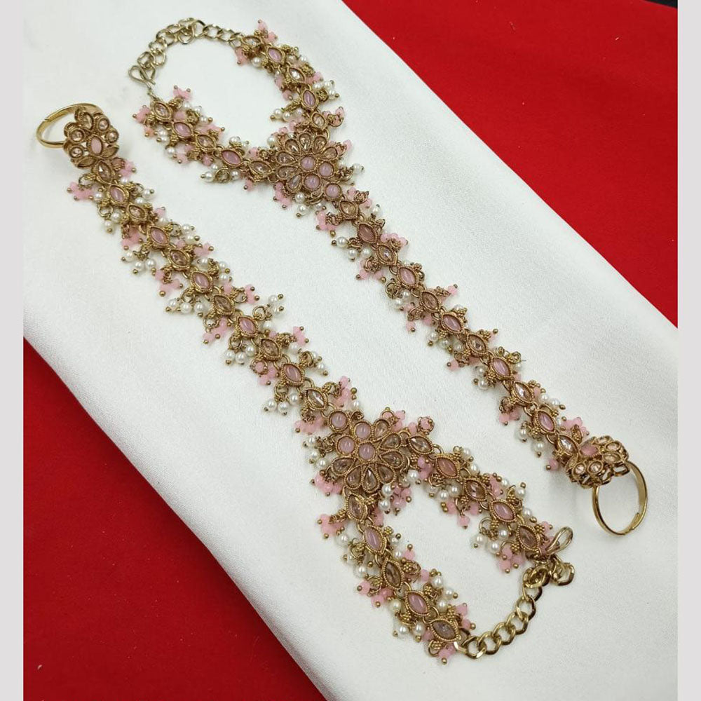 NAFJ Bridal Glam Crystal Stone Hand Harness for Weddings & Festive Wear