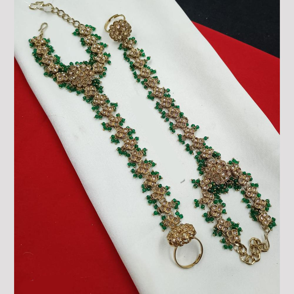 NAFJ Bridal Glam Crystal Stone Hand Harness for Weddings & Festive Wear