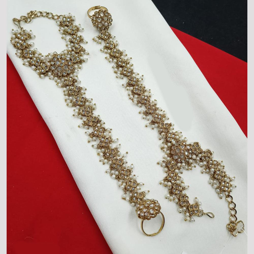 NAFJ Bridal Glam Crystal Stone Hand Harness for Weddings & Festive Wear