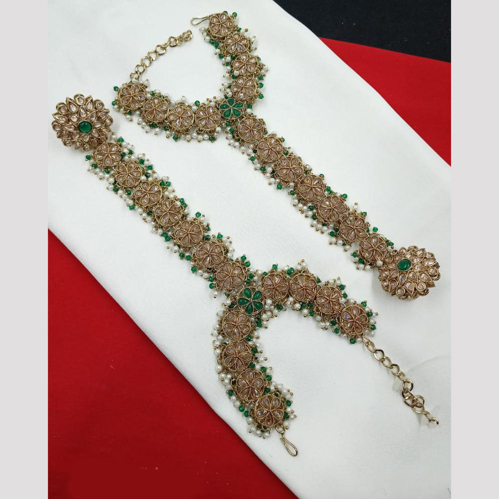 NAFJ Bridal Glam Crystal Stone Hand Harness for Weddings & Festive Wear