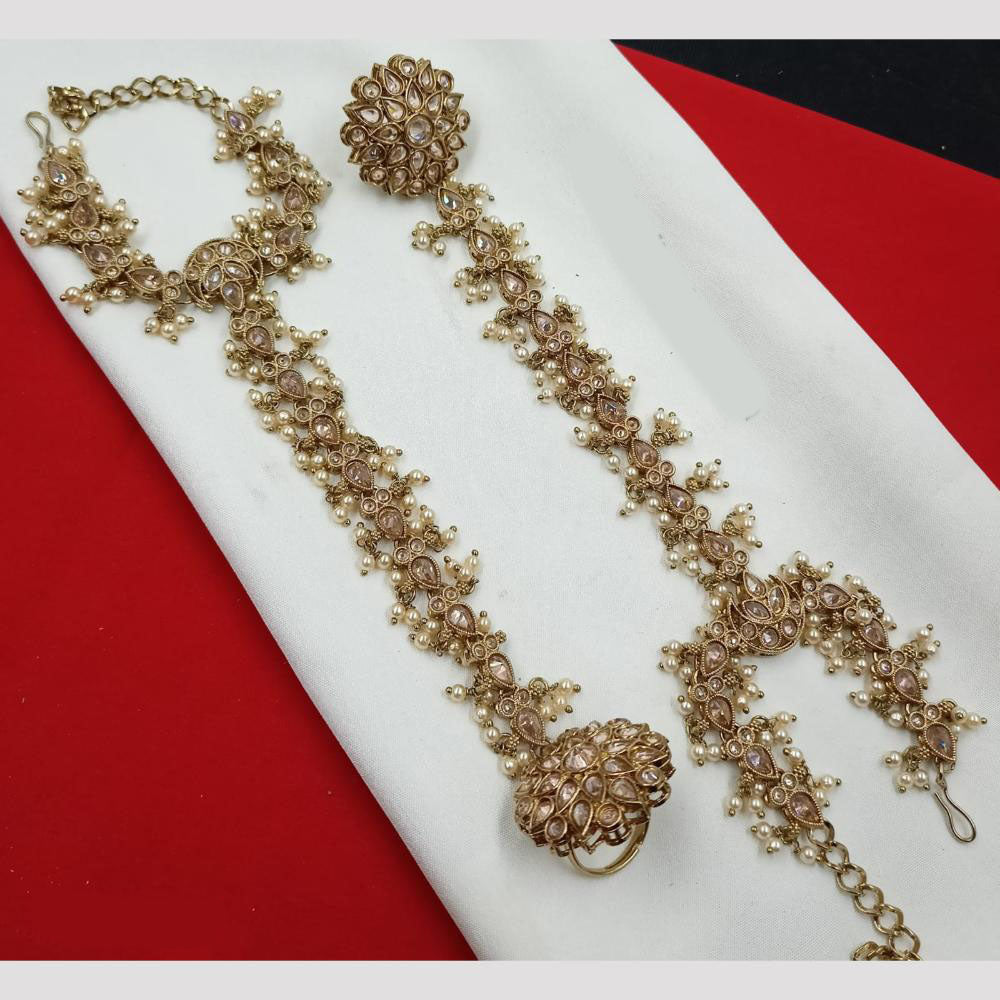 NAFJ Bridal Glam Crystal Stone Hand Harness for Weddings & Festive Wear