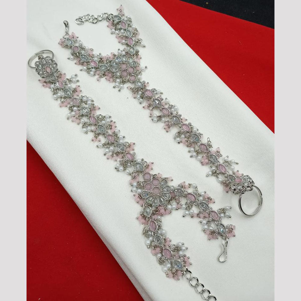 NAFJ Bridal Glam Crystal Stone Hand Harness for Weddings & Festive Wear