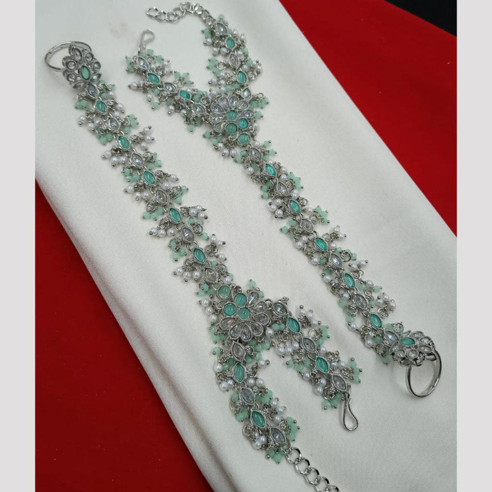 NAFJ Bridal Glam Crystal Stone Hand Harness for Weddings & Festive Wear