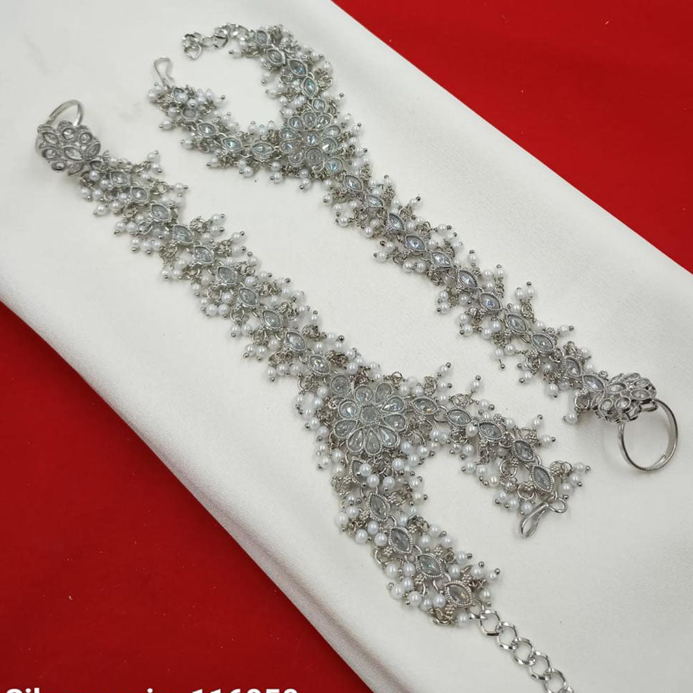 NAFJ Bridal Glam Crystal Stone Hand Harness for Weddings & Festive Wear