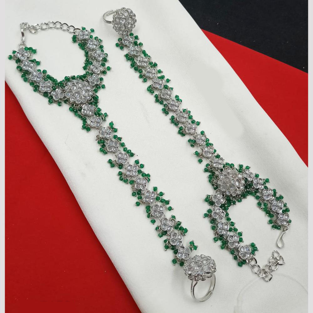 NAFJ Bridal Glam Crystal Stone Hand Harness for Weddings & Festive Wear