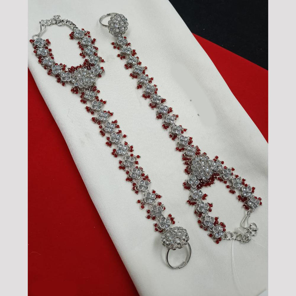 NAFJ Bridal Glam Crystal Stone Hand Harness for Weddings & Festive Wear