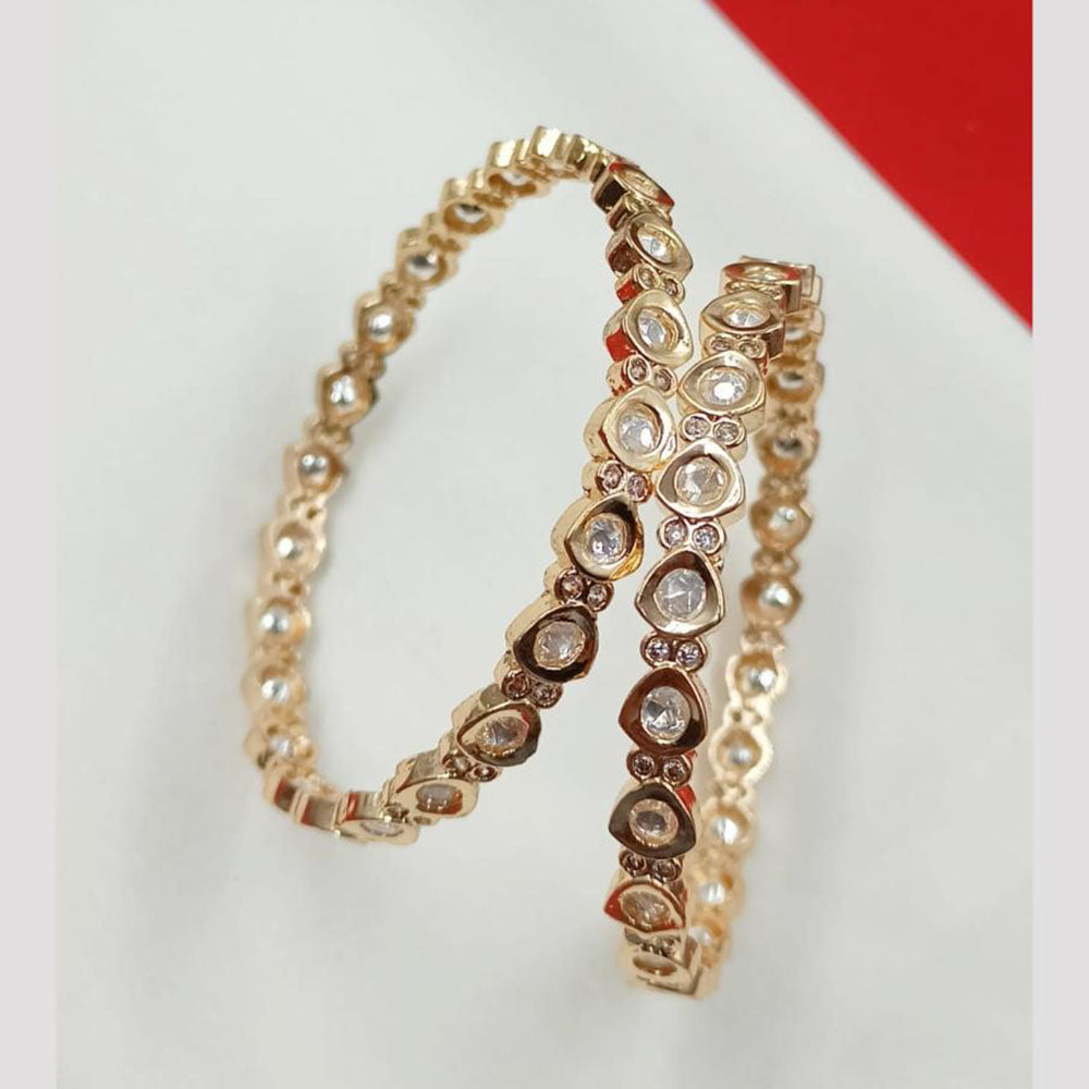 NAFJ Premium Kundan Bangle Set with Antique Mehndi Finish