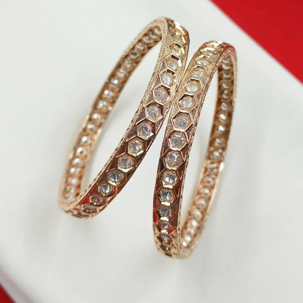 NAFJ Premium Kundan Bangle Set with Antique Mehndi Finish
