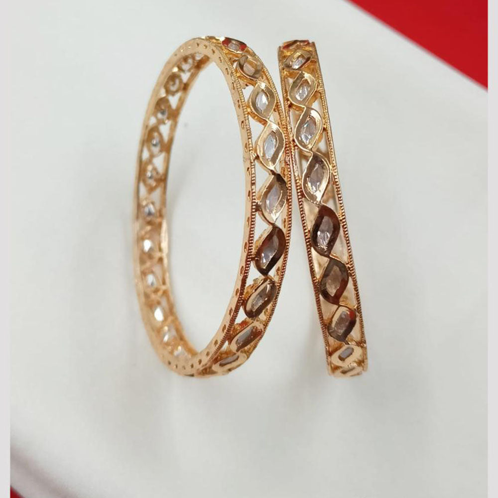 NAFJ Premium Kundan Bangle Set with Antique Mehndi Finish