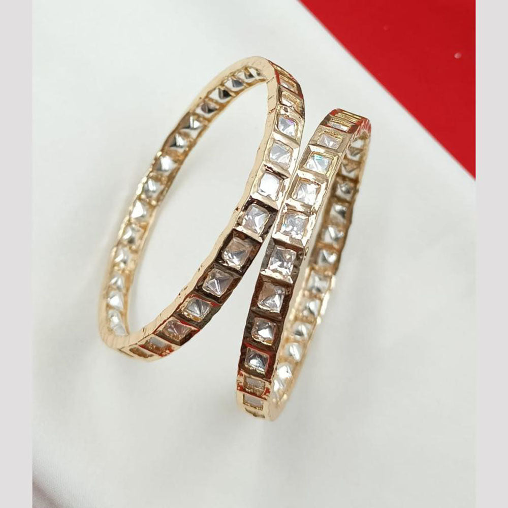 NAFJ Premium Kundan Bangle Set with Antique Mehndi Finish