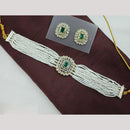 NAFJ Ethnic Kundan Pearl And Austrian Stone Choker Necklace Set
