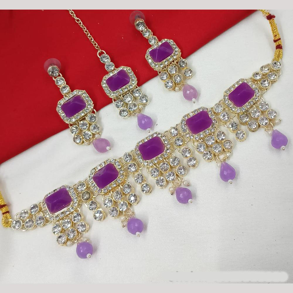 NAFJ Glam Crystal And Austrian Stone Pearl Choker Set