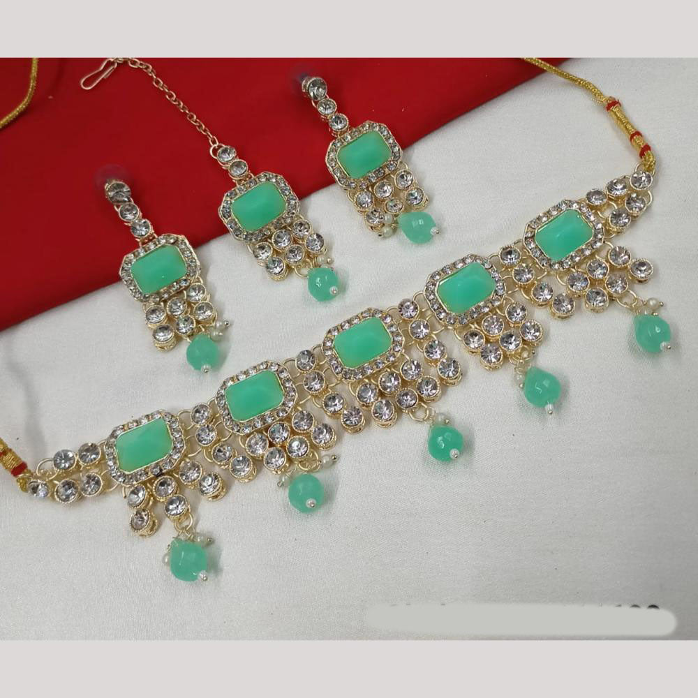 NAFJ Glam Crystal And Austrian Stone Pearl Choker Set