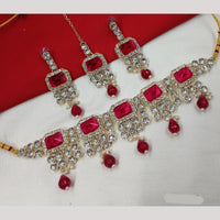 NAFJ Glam Crystal And Austrian Stone Pearl Choker Set