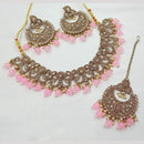 NAFJ Royal Crystal Stone Beads And Pearl Jewellery Necklace Set