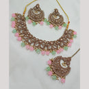 NAFJ Royal Crystal Stone Beads And Pearl Jewellery Necklace Set