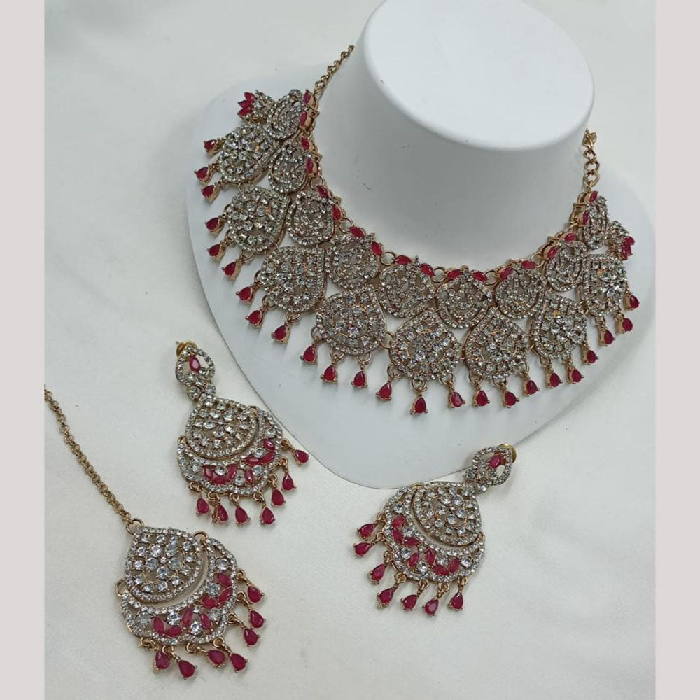 NAFJ Luxury Austrian Stone And Crystal Choker Necklace Set