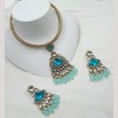 NAFJ Premium Kundan Stone With Beads And Pearl Necklace Set