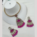NAFJ Premium Kundan Stone With Beads And Pearl Necklace Set