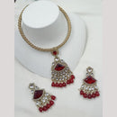 NAFJ Premium Kundan Stone With Beads And Pearl Necklace Set