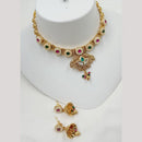 NAFJ Elegant Kundan And Pearl Beaded Choker Necklace Set
