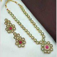 NAFJ Royal Crystals With Pota Meenakari Necklace Set 